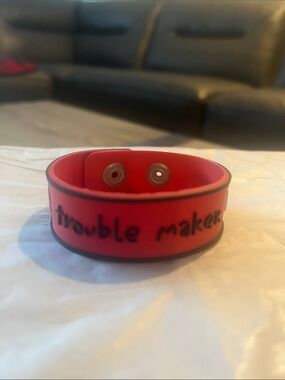 Vintage David & Goliath 'Trouble Maker' Silicone Bracelet - Y2K - Collectible
